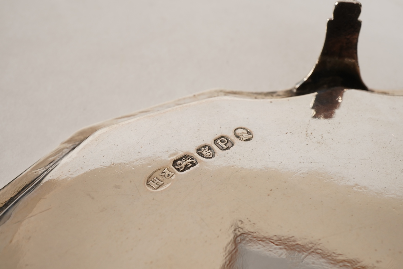 A George III bright cut engraved silver teapot and matching stand by Robert Hennell I